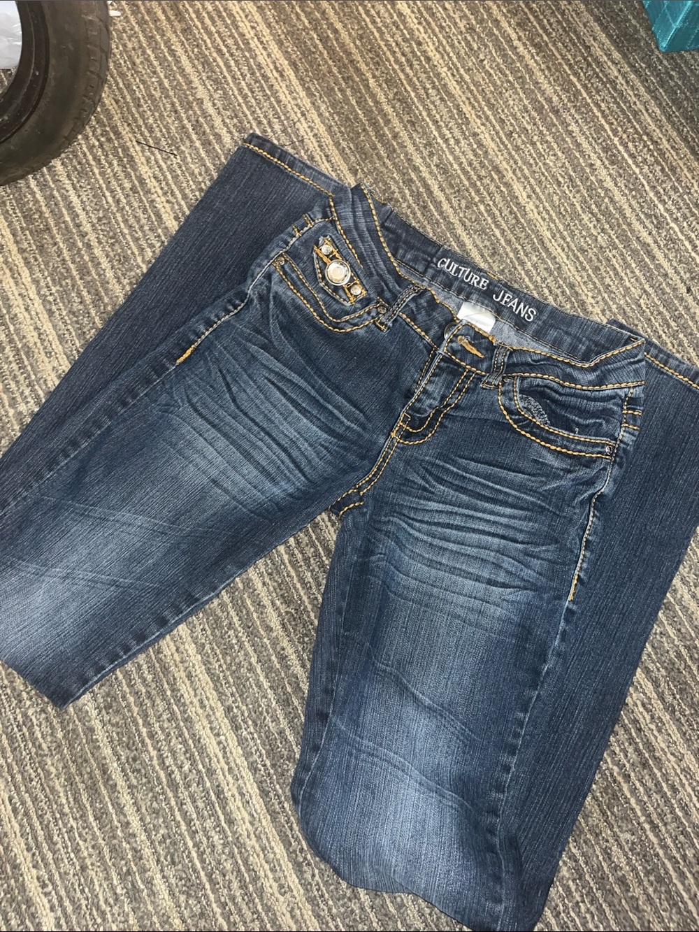 Women's Dark Blue Cropped Stretch Ankle Jeans